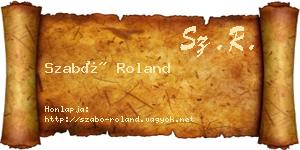 Szabó Roland névjegykártya