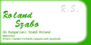 roland szabo business card